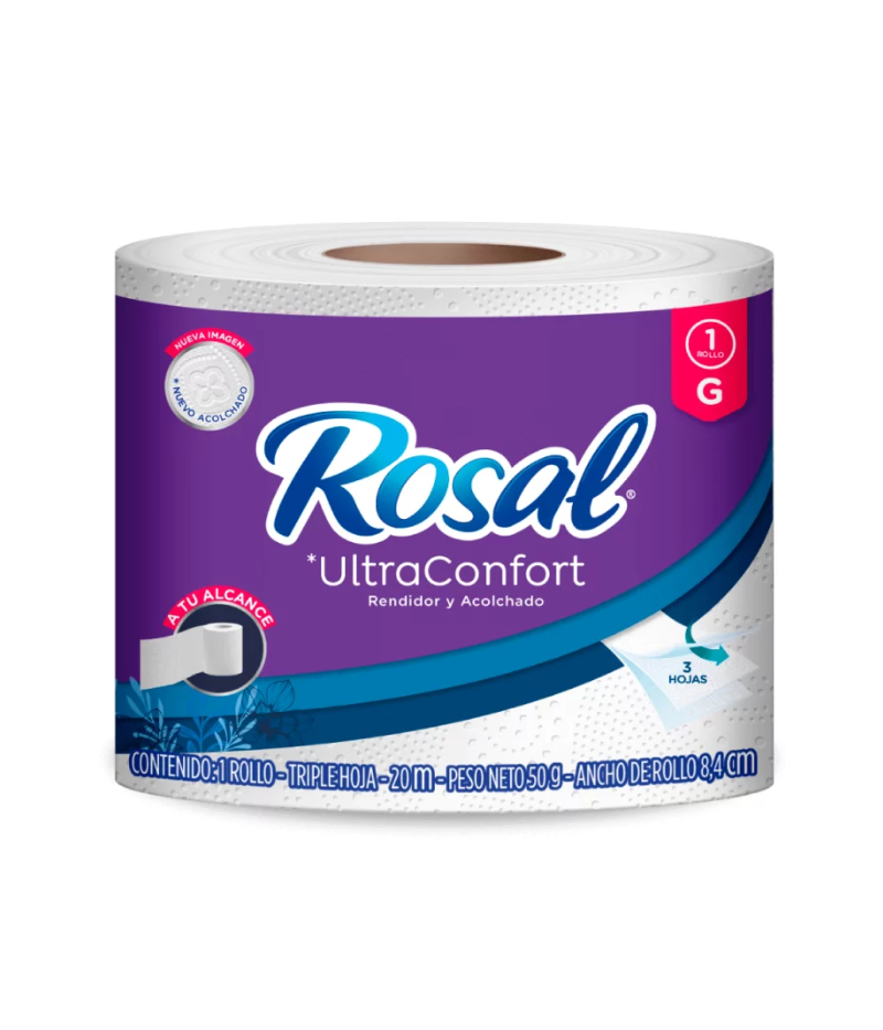 2 Papel HigiƩnico Rosal 24 Mts Unidad/Pcx54Rll - Imagen 1