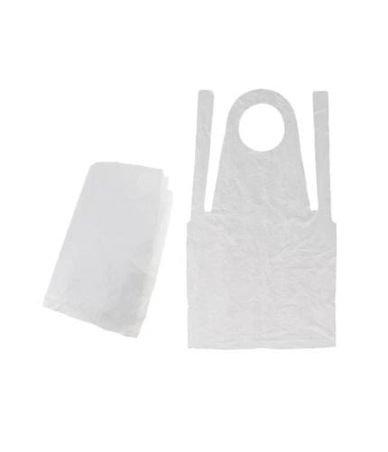 Delantal Plastico Generico Blanco Paquete x 12 Und