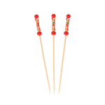 Pincho De Bambú Doble Perla ROJA Paqx100Und/Cjx100Paq