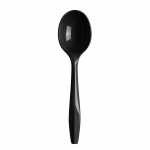 Cuchara Sopera Desechable Negra Paqx100Und/Cjx1000Und