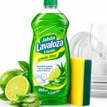 Jabon Lavaloza Liquido Limon Aloe 850ML+Esponja Unidad